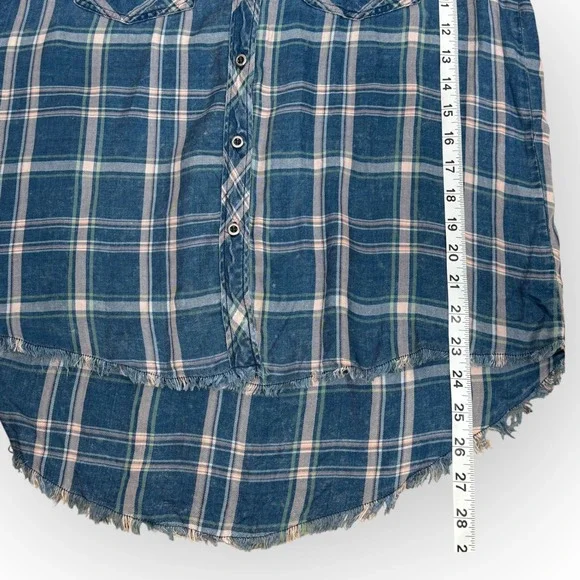 Casual Blue Plaid Button Down Shirt - Picture 11 of 11